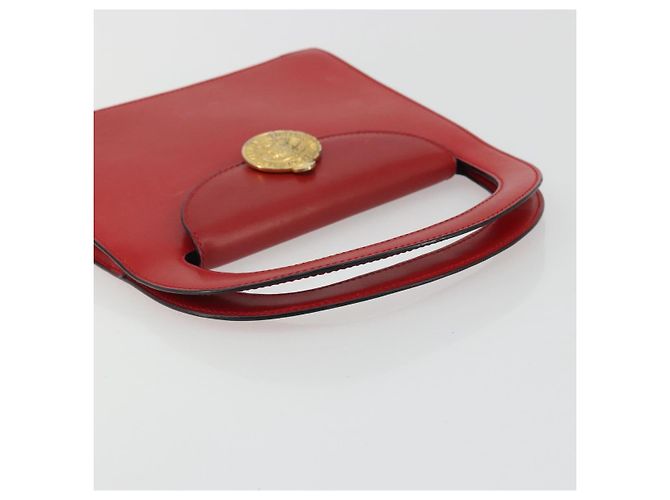 Céline Borsa Medallion in pelle rossa e oro Auth BAZ711A Rosso D'oro - vista 7