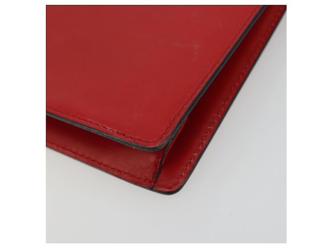 Céline Borsa Medallion in pelle rossa e oro Auth BAZ711A Rosso D'oro - vista 9