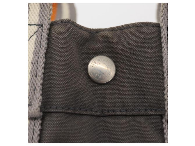 Hermès HERMES Fourre Tout PM Tote Bag aus Canvas Grau Silber Auth BA11923 Braun - Ansicht 14