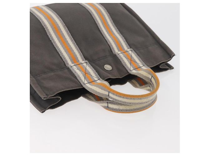 Hermès HERMES Fourre Tout PM Tote Bag aus Canvas Grau Silber Auth BA11923 Braun - Ansicht 6