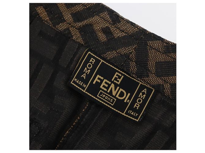 FENDI Zucca Canvas Rock Schwarz Braun Auth YKZ603A - Ansicht 10