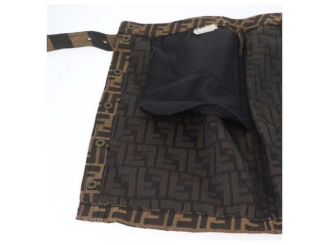 FENDI Zucca Canvas Rock Schwarz Braun Auth YKZ603A - Ansicht 6