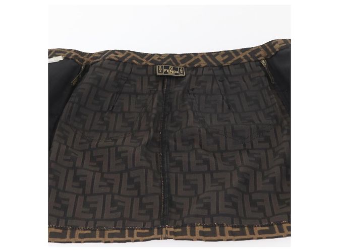 FENDI Zucca Canvas Rock Schwarz Braun Auth YKZ603A - Ansicht 7