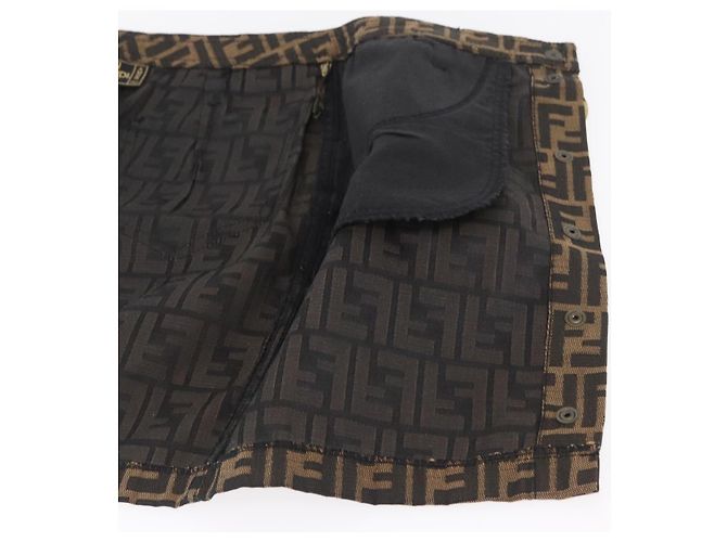 FENDI Zucca Canvas Rock Schwarz Braun Auth YKZ603A - Ansicht 8