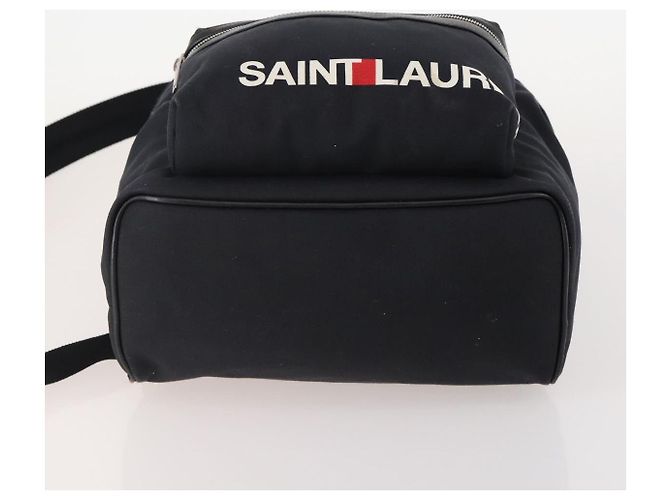 Zaino in tela nero e argento SAINT LAURENT Auth hk3604 - vista 11