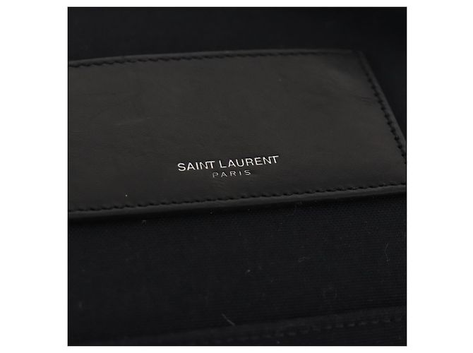 Zaino in tela nero e argento SAINT LAURENT Auth hk3604 - vista 16