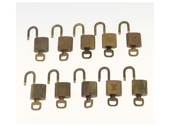 LOUIS VUITTON Set di 10 Lucchetti in Metallo Dorato LV Auth 167136 D'oro - vista 8