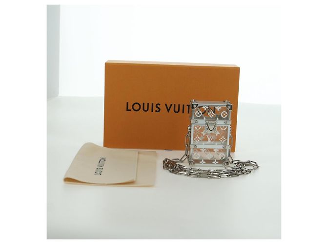 LOUIS VUITTON Trunk Box Pouch Borsa metallo Argento M00752 LV Auth BAZ882SAM - vista 12