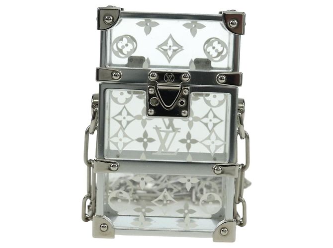 LOUIS VUITTON Trunk Box Pouch Borsa metallo Argento M00752 LV Auth BAZ882SAM - vista 13