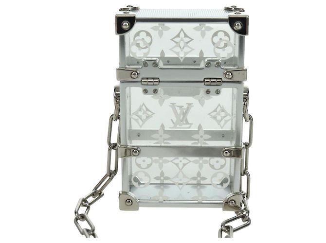 LOUIS VUITTON Trunk Box Pouch Borsa metallo Argento M00752 LV Auth BAZ882SAM - vista 2