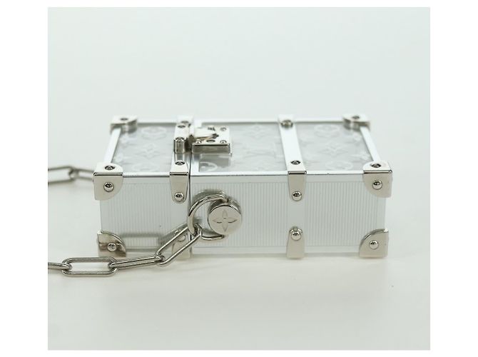 LOUIS VUITTON Trunk Box Pouch Borsa metallo Argento M00752 LV Auth BAZ882SAM - vista 3