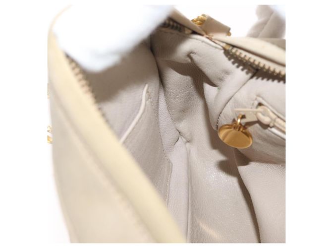 CHANEL Matelasse Chain Shoulder Bag Lamb Skin Ivory Gold CC Auth AMZ315 Golden Cream - view 19