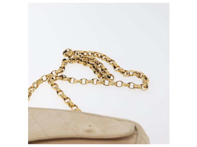 CHANEL Matelasse Chain Shoulder Bag Lamb Skin Ivory Gold CC Auth AMZ315 Golden Cream - view 8