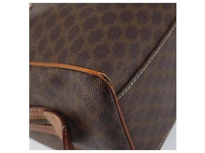 Céline Borsa a mano in tela Macadam CELINE in pelle PVC marrone e oro Auth mr2268 D'oro - vista 13