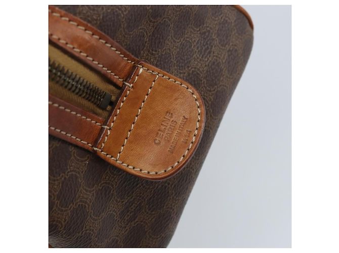 Céline Borsa a mano in tela Macadam CELINE in pelle PVC marrone e oro Auth mr2268 D'oro - vista 14