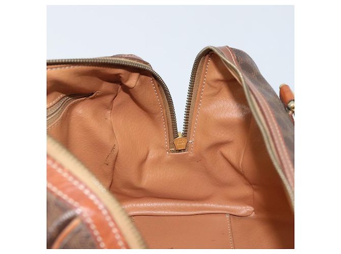 Céline Borsa a mano in tela Macadam CELINE in pelle PVC marrone e oro Auth mr2268 D'oro - vista 18