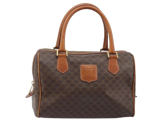 Céline Borsa a mano in tela Macadam CELINE in pelle PVC marrone e oro Auth mr2268 D'oro - vista 2