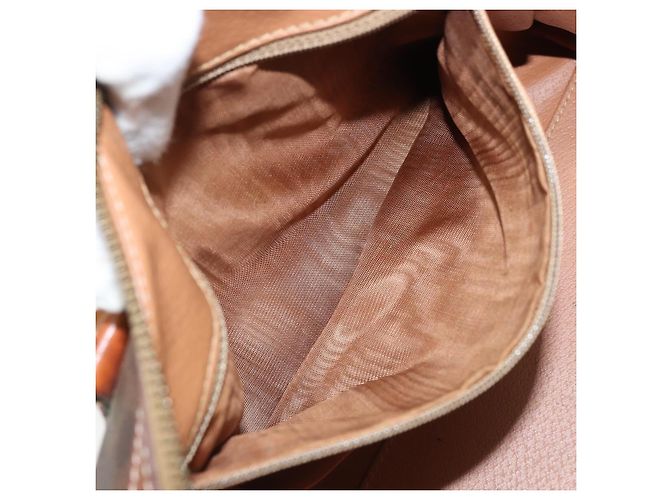 Céline Borsa a mano in tela Macadam CELINE in pelle PVC marrone e oro Auth mr2268 D'oro - vista 21