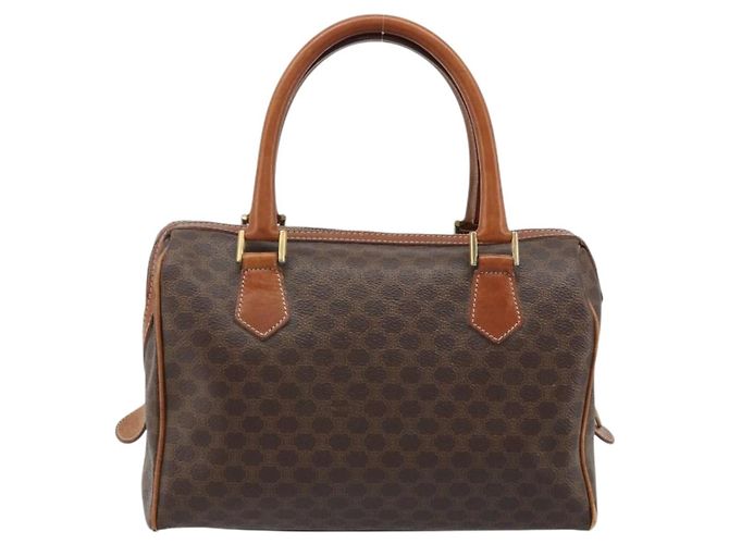 Céline Borsa a mano in tela Macadam CELINE in pelle PVC marrone e oro Auth mr2268 D'oro - vista 3
