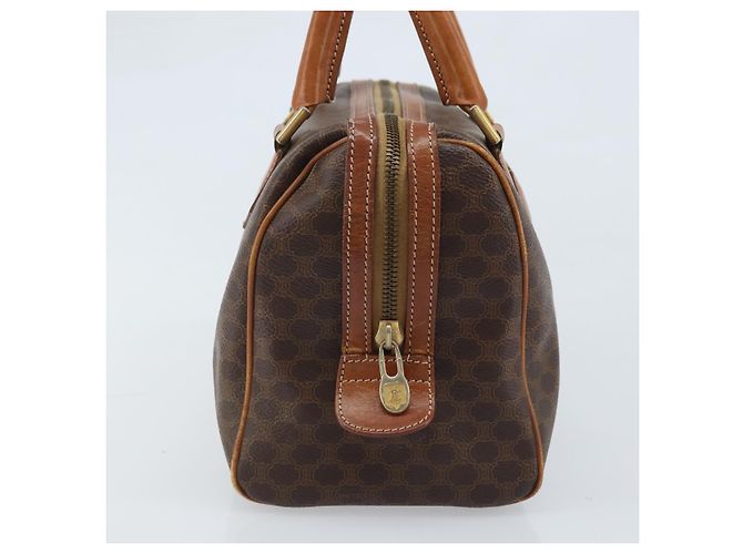 Céline Borsa a mano in tela Macadam CELINE in pelle PVC marrone e oro Auth mr2268 D'oro - vista 4