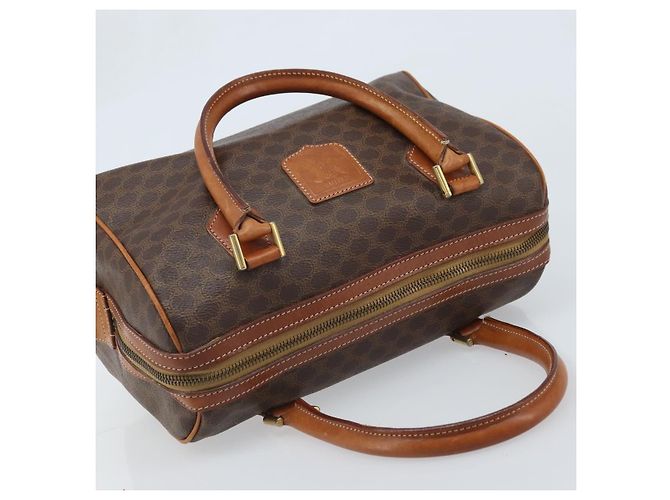 Céline Borsa a mano in tela Macadam CELINE in pelle PVC marrone e oro Auth mr2268 D'oro - vista 6