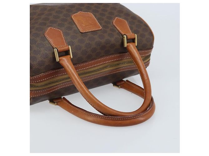 Céline Borsa a mano in tela Macadam CELINE in pelle PVC marrone e oro Auth mr2268 D'oro - vista 7