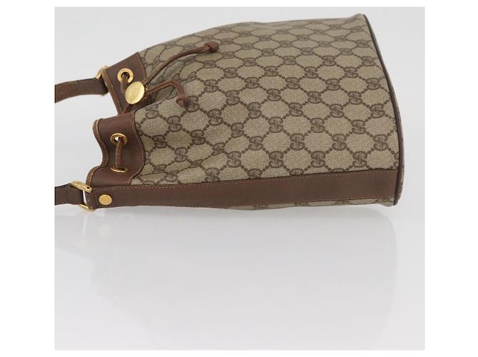 Gucci Borsa a spalla GG Supreme in PVC beige e oro Auth ARZ789 D'oro - vista 5