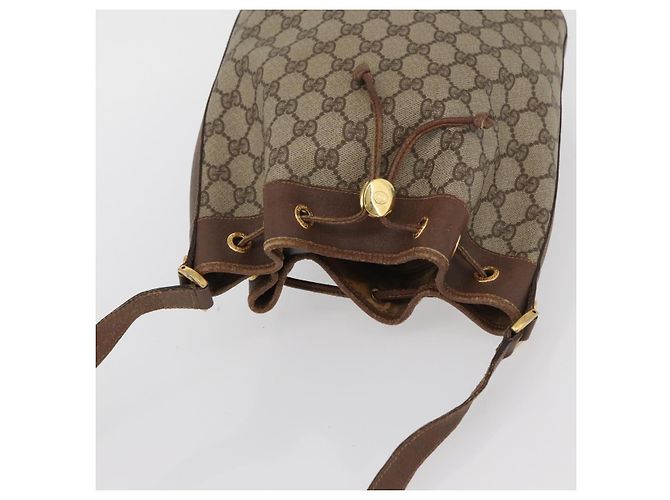 Gucci Borsa a spalla GG Supreme in PVC beige e oro Auth ARZ789 D'oro - vista 6