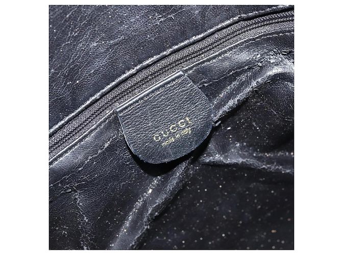 Borsa a Spalla Gucci Bamboo in Pelle 2 in 1 Nero Oro 001 3444 1577 Auth 174580 - vista 17