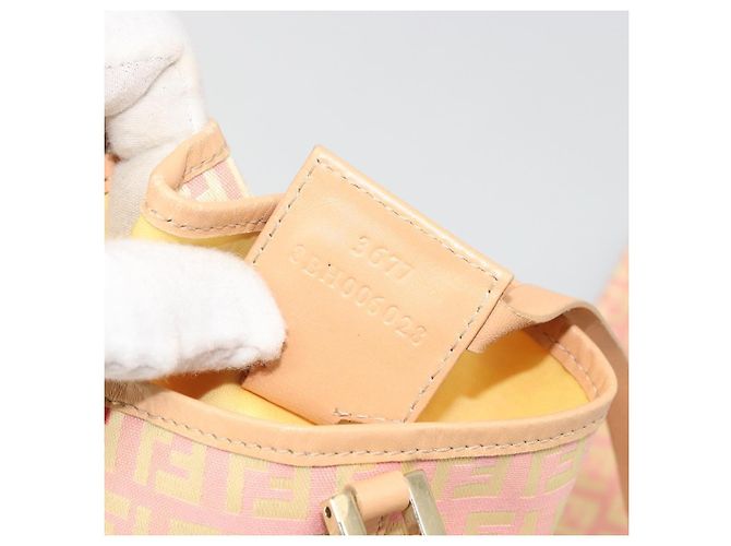 Borsa a mano in tela Zucchino FENDI rosa oro Auth ARZ892A D'oro - vista 12