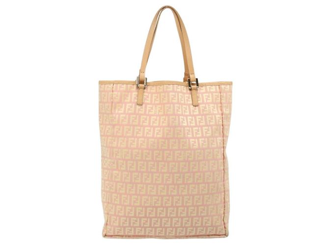 Borsa a mano in tela Zucchino FENDI rosa oro Auth ARZ892A D'oro - vista 2