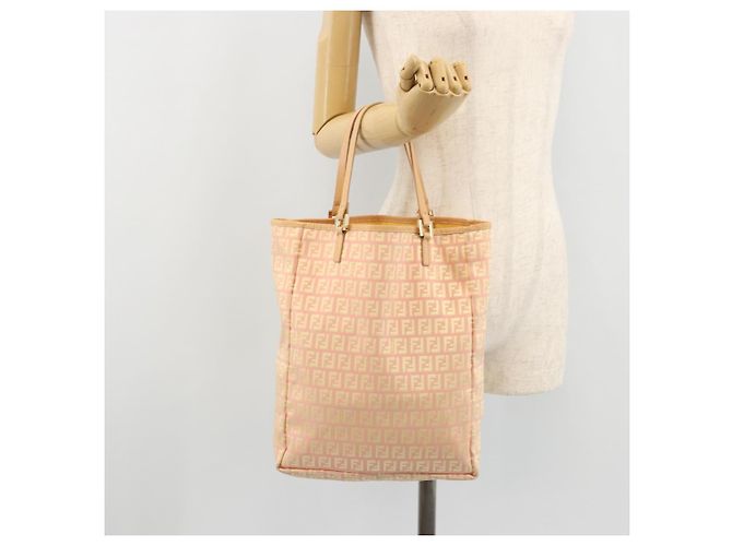 Borsa a mano in tela Zucchino FENDI rosa oro Auth ARZ892A D'oro - vista 23