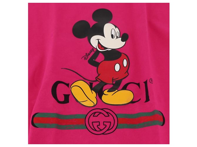 Camiseta de manga corta de algodón rosa Colaboración GUCCI Disney Auth ARZ929M - vista 9