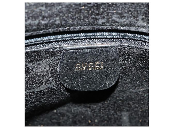 Borsa a mano in pelle Gucci Bamboo 2 in 1 Nero Oro Auth 169781 D'oro - vista 19