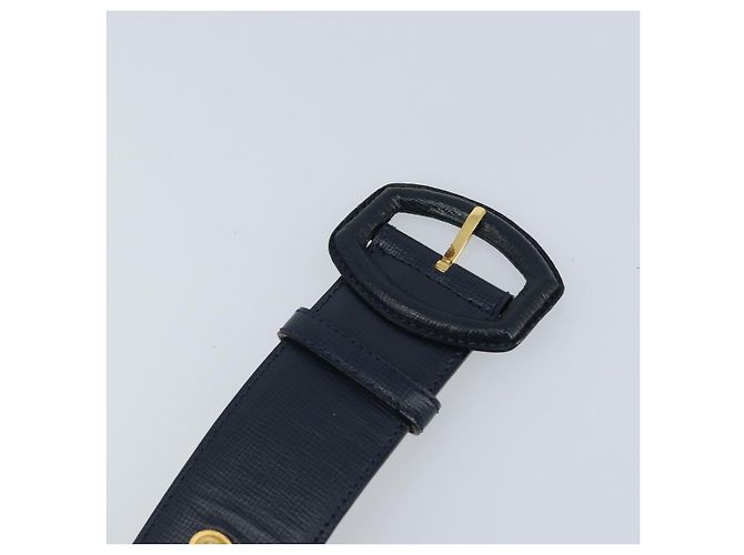 Cinturón de cuero Christian Dior 29,5"" Marino Oro Auth 162585 Dorado Azul marino - vista 6