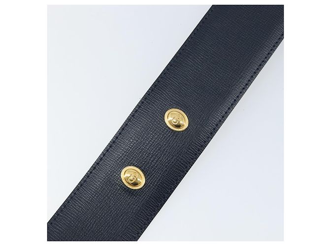 Cinturón de cuero Christian Dior 29,5"" Marino Oro Auth 162585 Dorado Azul marino - vista 9
