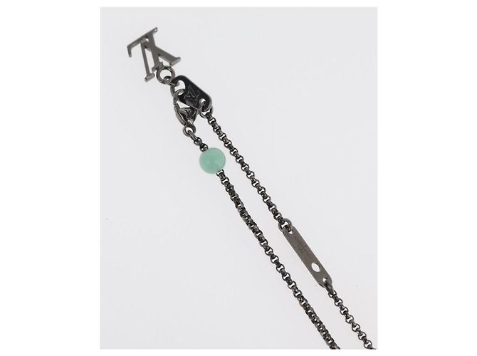 COLLAR LV BEADS LOUIS VUITTON de metal Turquesa Azul M00313 Auth BAZ738M - vista 10