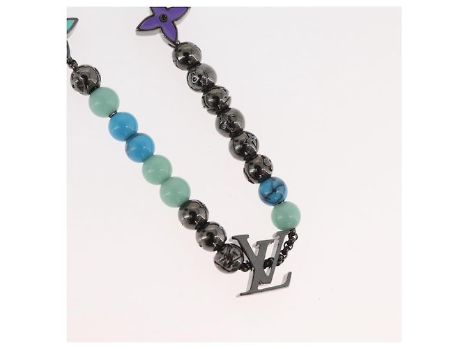 COLLAR LV BEADS LOUIS VUITTON de metal Turquesa Azul M00313 Auth BAZ738M - vista 3