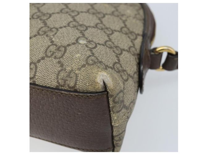 Borsa a Spalla Gucci GG Supreme Web Sherry Line PVC Beige Oro 499621 Auth BA11752 D'oro - vista 10