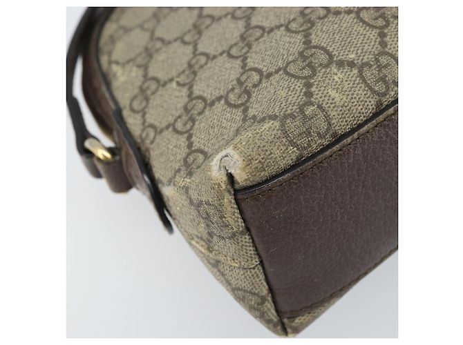 Borsa a Spalla Gucci GG Supreme Web Sherry Line PVC Beige Oro 499621 Auth BA11752 D'oro - vista 11