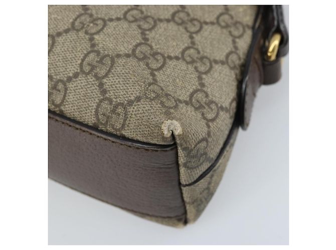 Borsa a Spalla Gucci GG Supreme Web Sherry Line PVC Beige Oro 499621 Auth BA11752 D'oro - vista 12