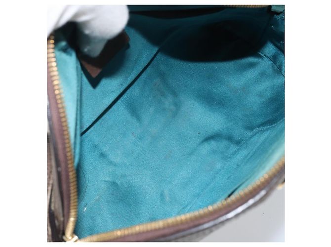 Borsa a Spalla Gucci GG Supreme Web Sherry Line PVC Beige Oro 499621 Auth BA11752 D'oro - vista 18
