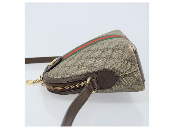 Borsa a Spalla Gucci GG Supreme Web Sherry Line PVC Beige Oro 499621 Auth BA11752 D'oro - vista 5