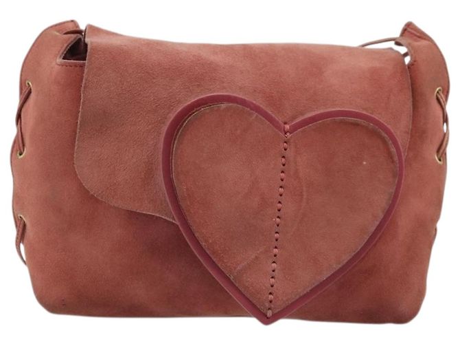 Borsa a Spalla GUCCI Camoscio Rosa Oro 95107 Auth YKZ626 D'oro - vista 2