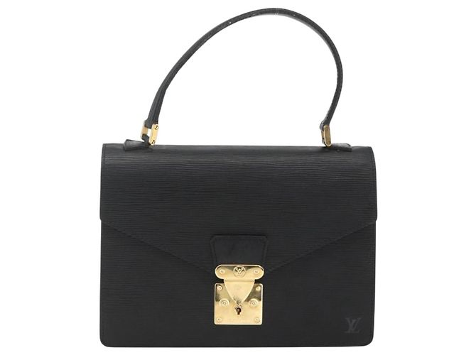 LOUIS VUITTON Borsa a Mano Epi Concorde Nera M52132 LV Auth ka3570 Nero - vista 13