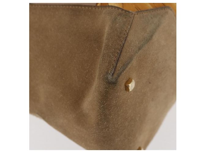 Borsa Tote Salvatore Ferragamo in nylon beige oro Auth BAZ714A D'oro - vista 12