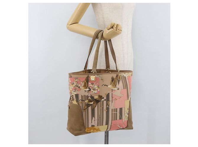 Borsa Tote Salvatore Ferragamo in nylon beige oro Auth BAZ714A D'oro - vista 21