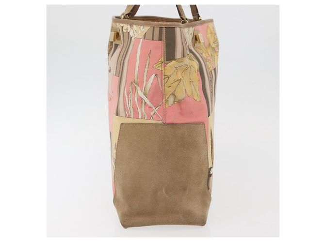 Borsa Tote Salvatore Ferragamo in nylon beige oro Auth BAZ714A D'oro - vista 4