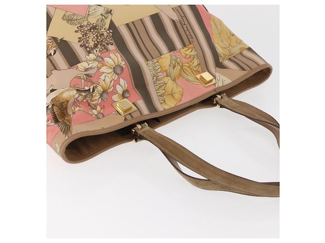 Borsa Tote Salvatore Ferragamo in nylon beige oro Auth BAZ714A D'oro - vista 6