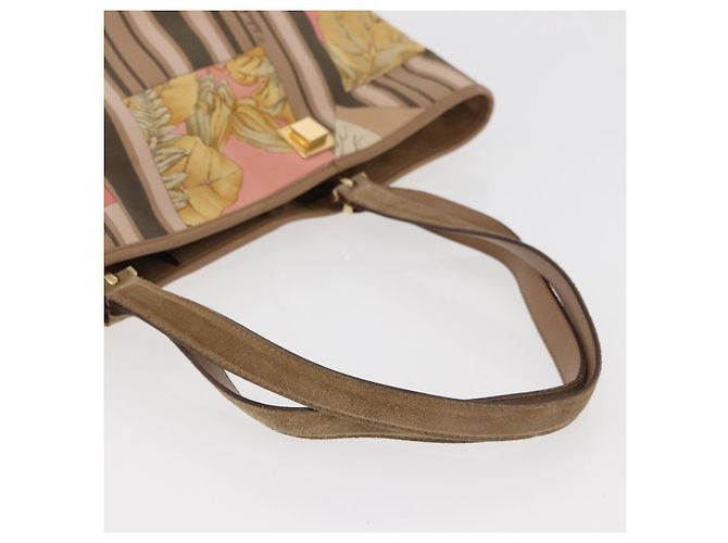 Borsa Tote Salvatore Ferragamo in nylon beige oro Auth BAZ714A D'oro - vista 7